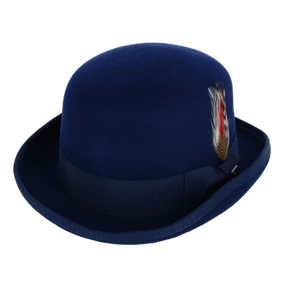 Kenny K Men's Wool High Derby Hat with Grosgrain Hatband